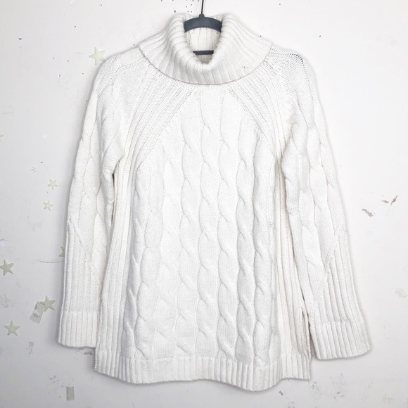CREMIEUX Cable knit ribbed cowl neck pullover sweater - Picture 4 of 11